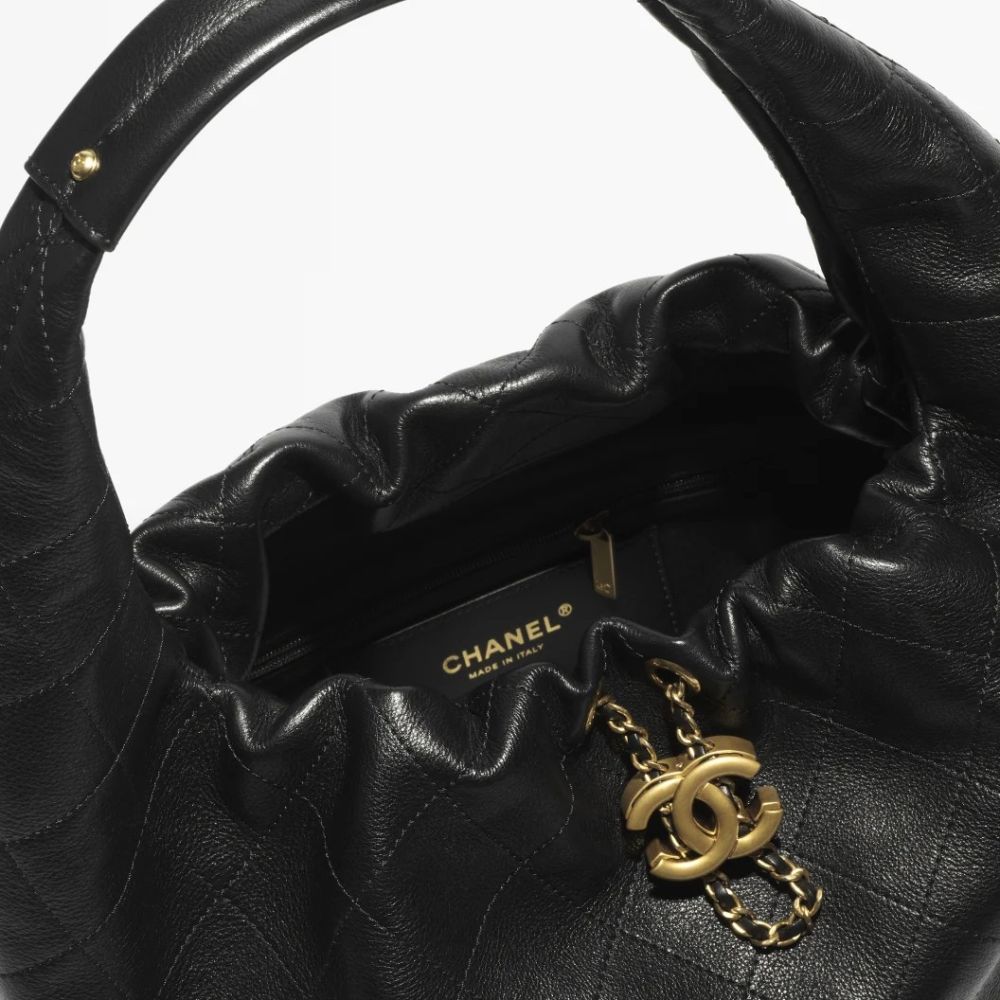 Chanel Maxi Black Iconic 26C Hobo Bag-thumb-2
