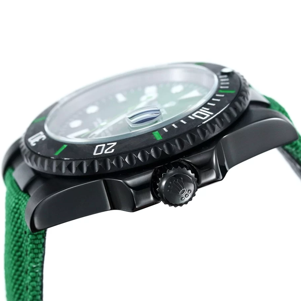 Rolex DiW Submariner "Parakeet" Green Strap Watch 116610-5