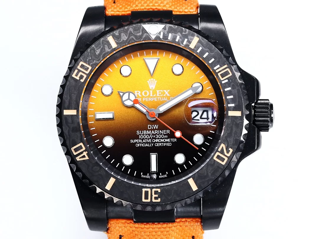 Rolex DiW Submariner "Parakeet" Orange Strap Watch 116610LN-4