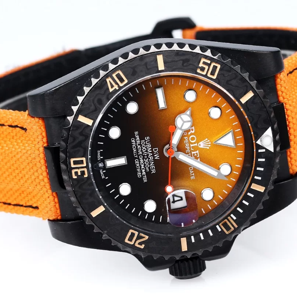 Rolex DiW Submariner "Parakeet" Orange Strap Watch 116610LN-2
