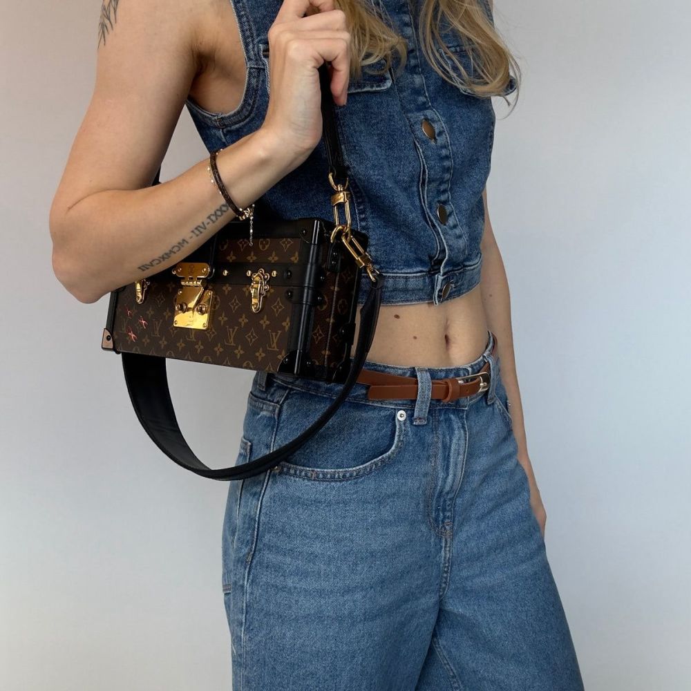 Louis Vuitton Petite Malle East West Brown HandBag-1