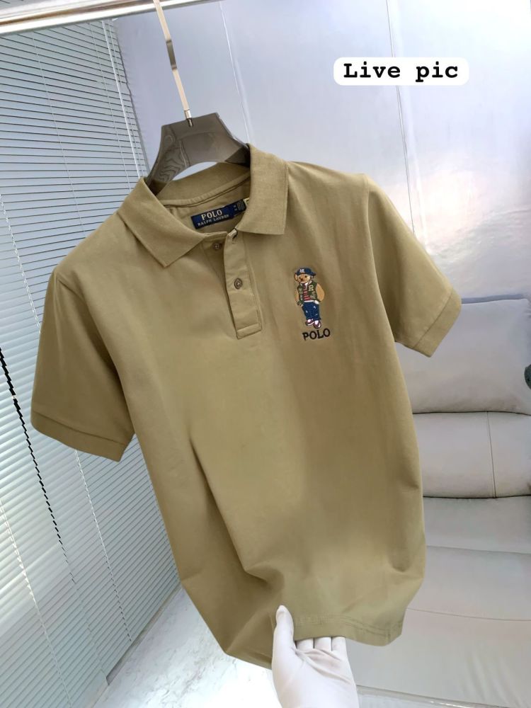 Ralph Lauren Beige Premium Collar T-shirt-1