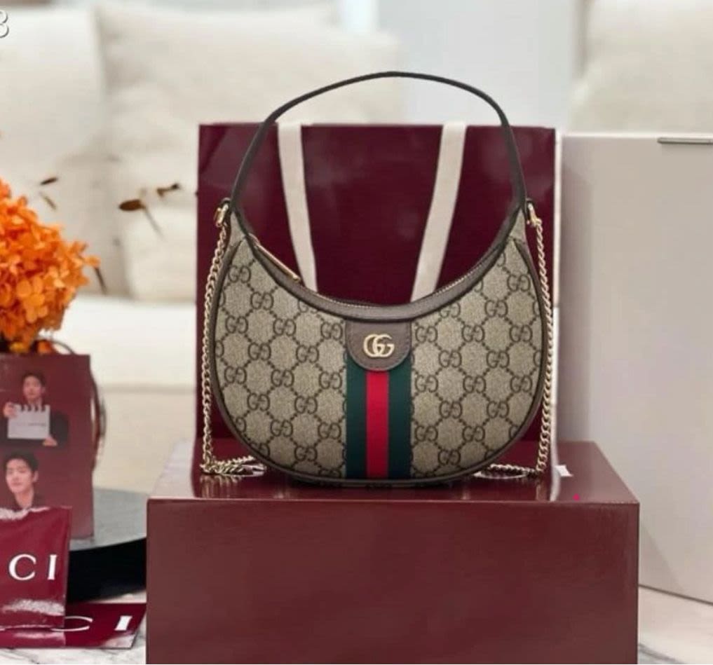 Gucci GG Ophidia Small Beige HandBag-thumb-0