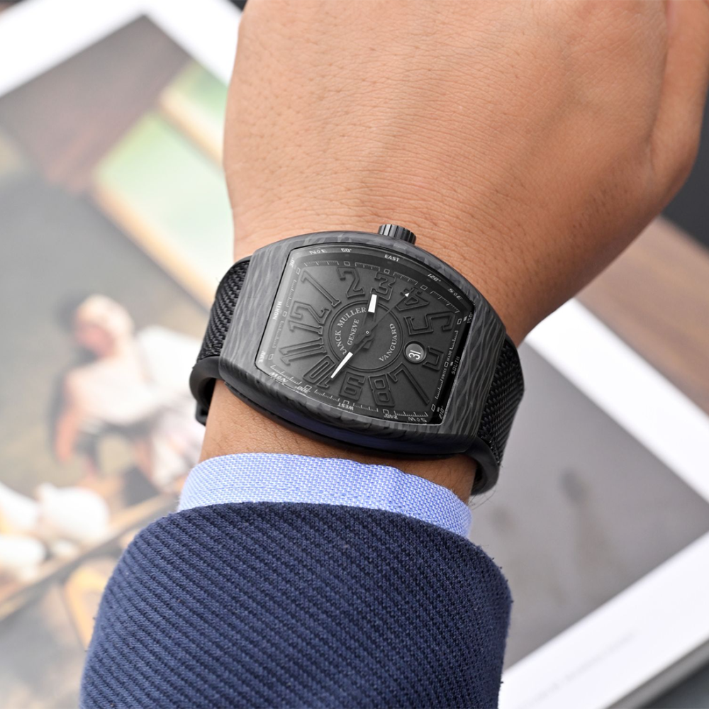 Franck Muller Men's Vanguard Black Leather Band Automatic Watch V45 SC DT CARBON.NR-6