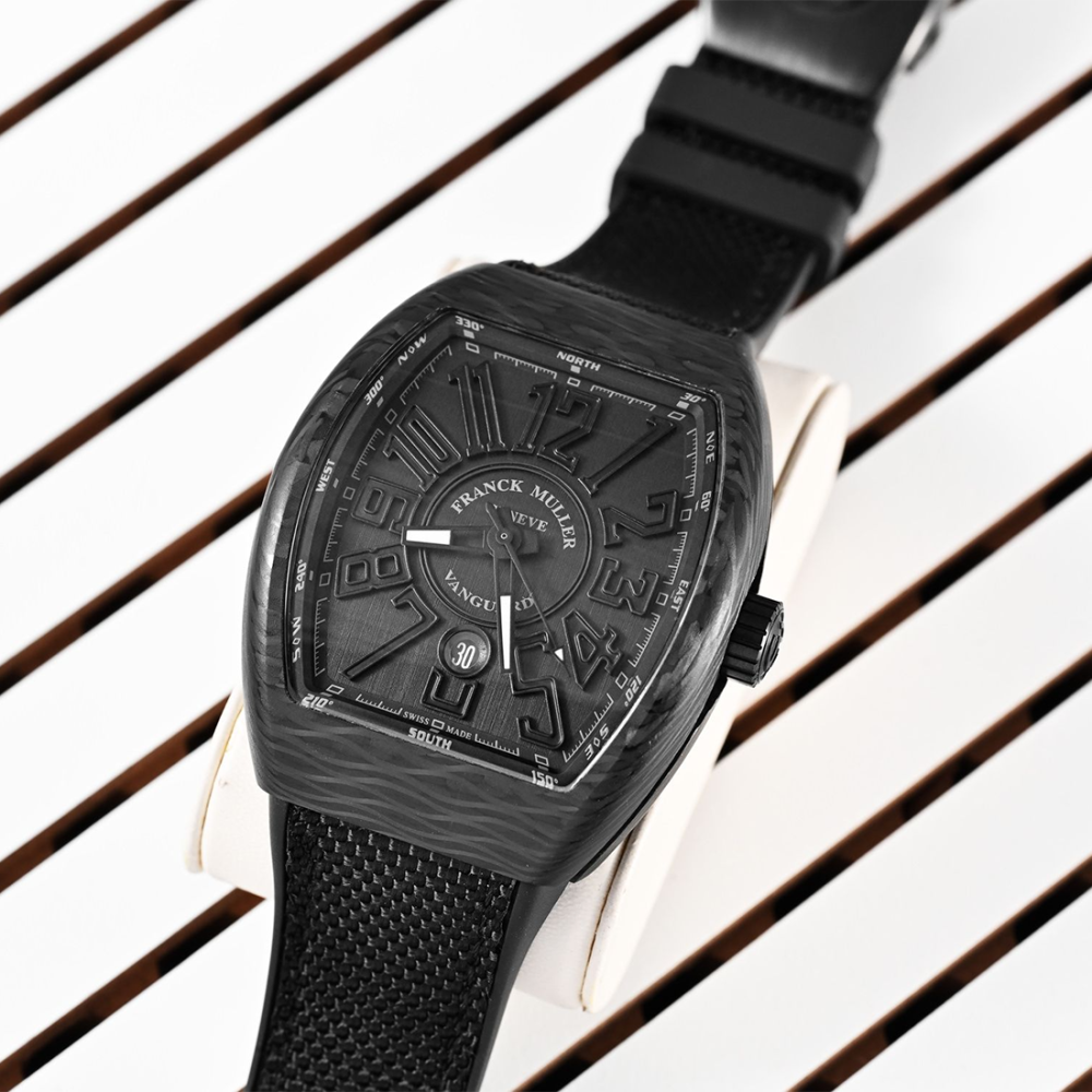 Franck Muller Men's Vanguard Black Leather Band Automatic Watch V45 SC DT CARBON.NR-5