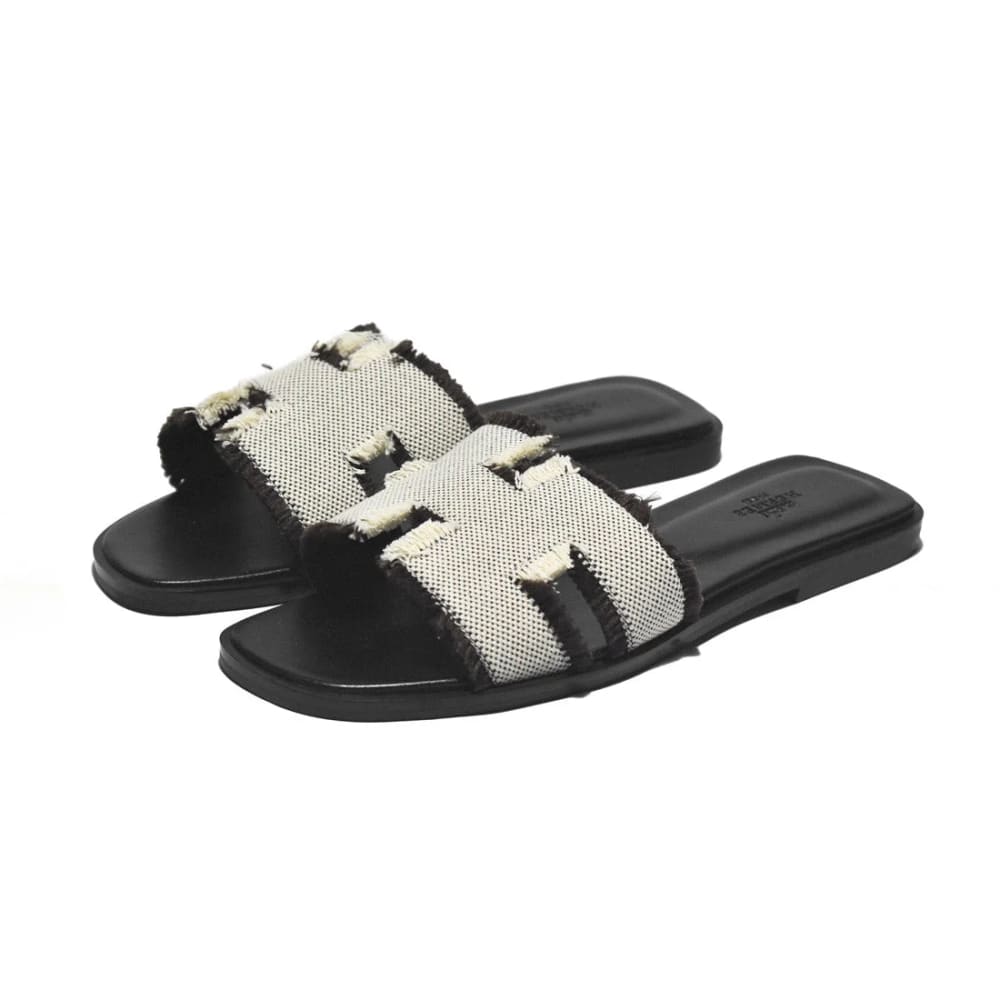 Hermes Black Premium Quality Women's Flat Sandals