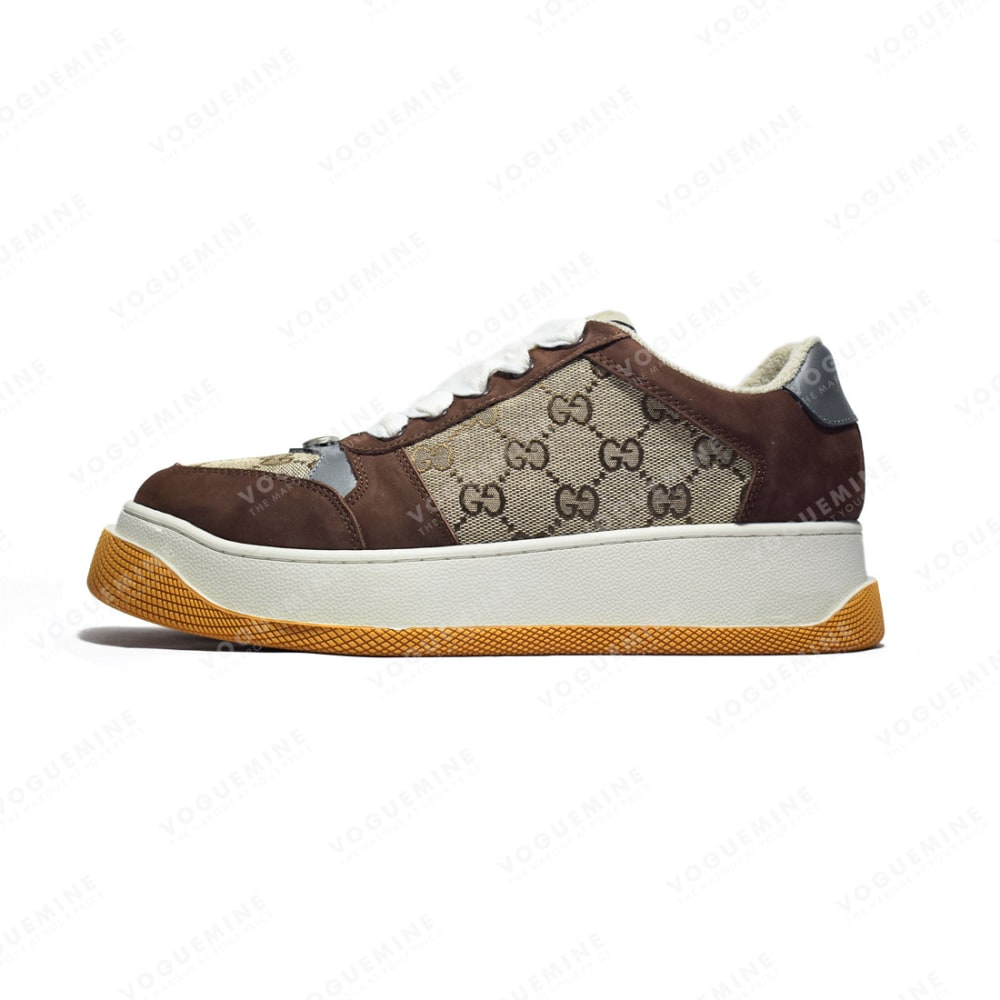 GG Men's Re-Web Sneaker Brown Pink Canvas 534249