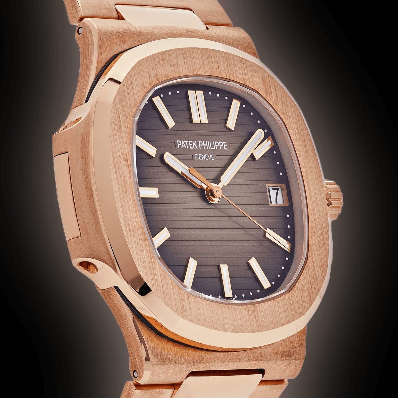 Nautilus Patek Philippe Rose Gold Brown Dial 40mm Watch 5711R-001 thumbnail 3