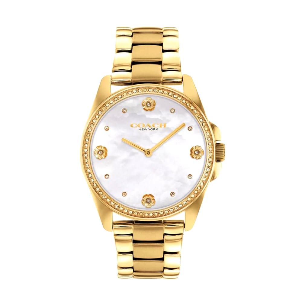 Coach Women's Gold Analog Stainless Steel Strap Watch