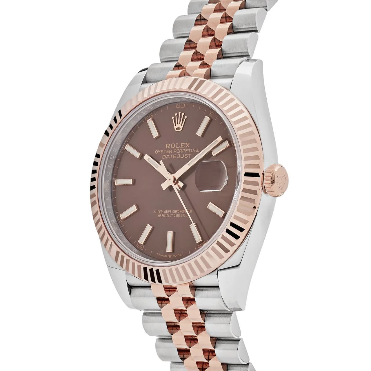 Rolex Date just 41 Two-Toned Rose Gold Stainless Steel Brown Dial 126331 thumbnail 2