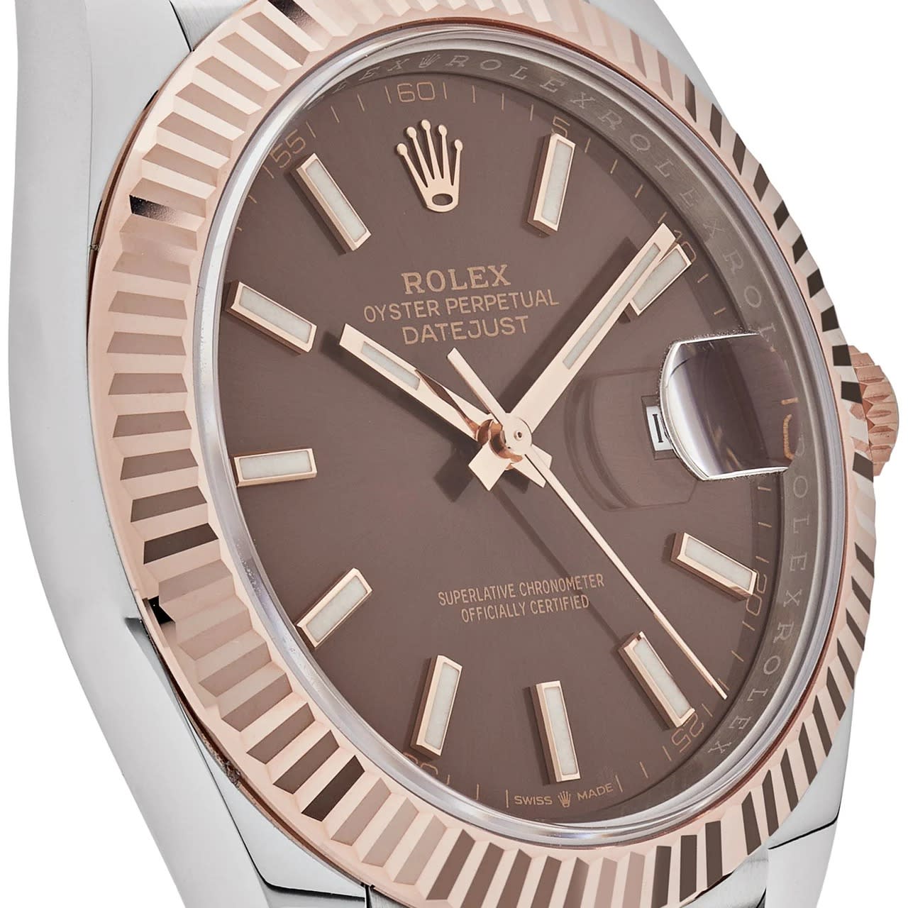 Rolex Date just 41 Two-Toned Rose Gold Stainless Steel Brown Dial 126331 thumbnail 5