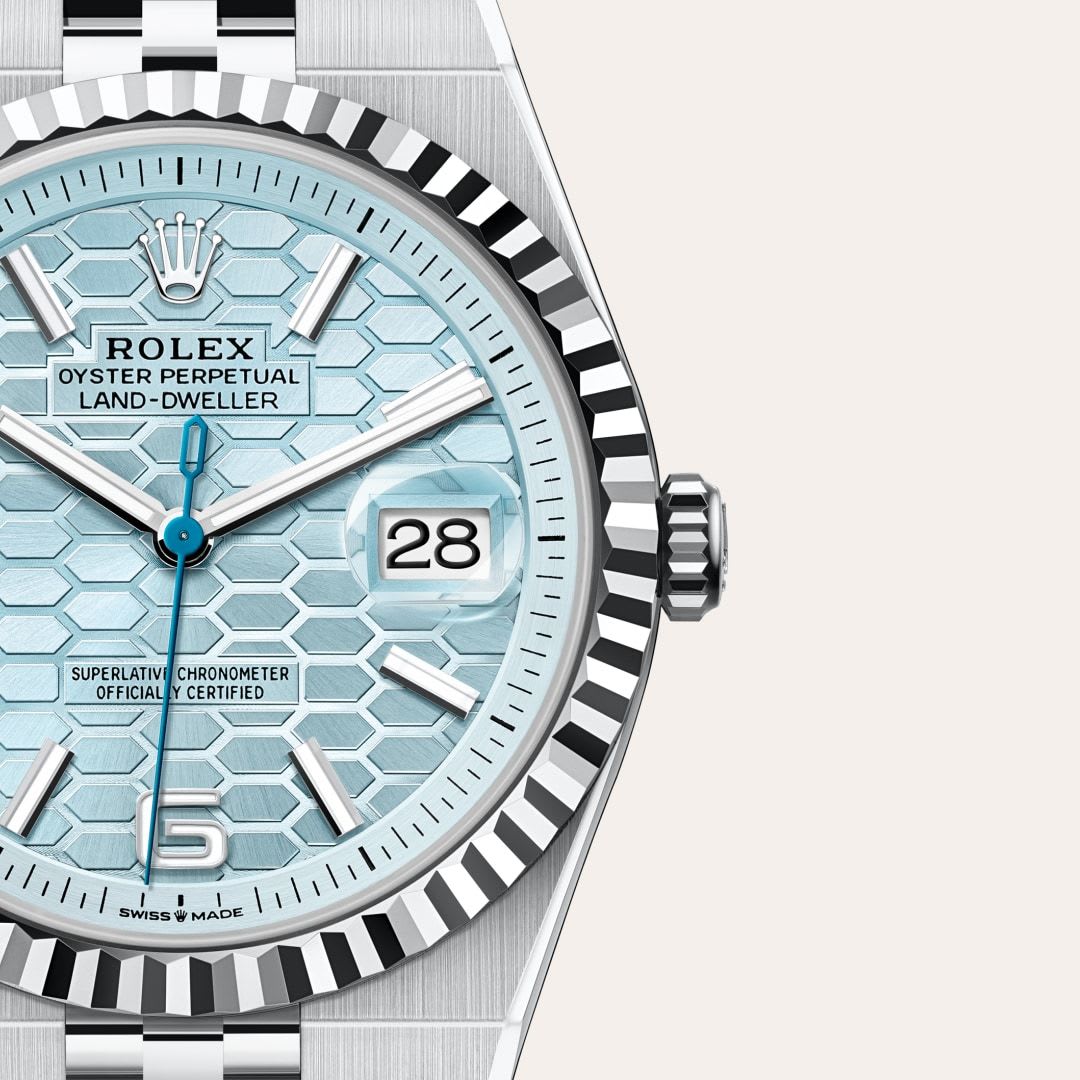 Rolex Land-Dweller Oyster, 40 mm, Platinum and Blue Dial Watch M127336-0001 thumbnail 2