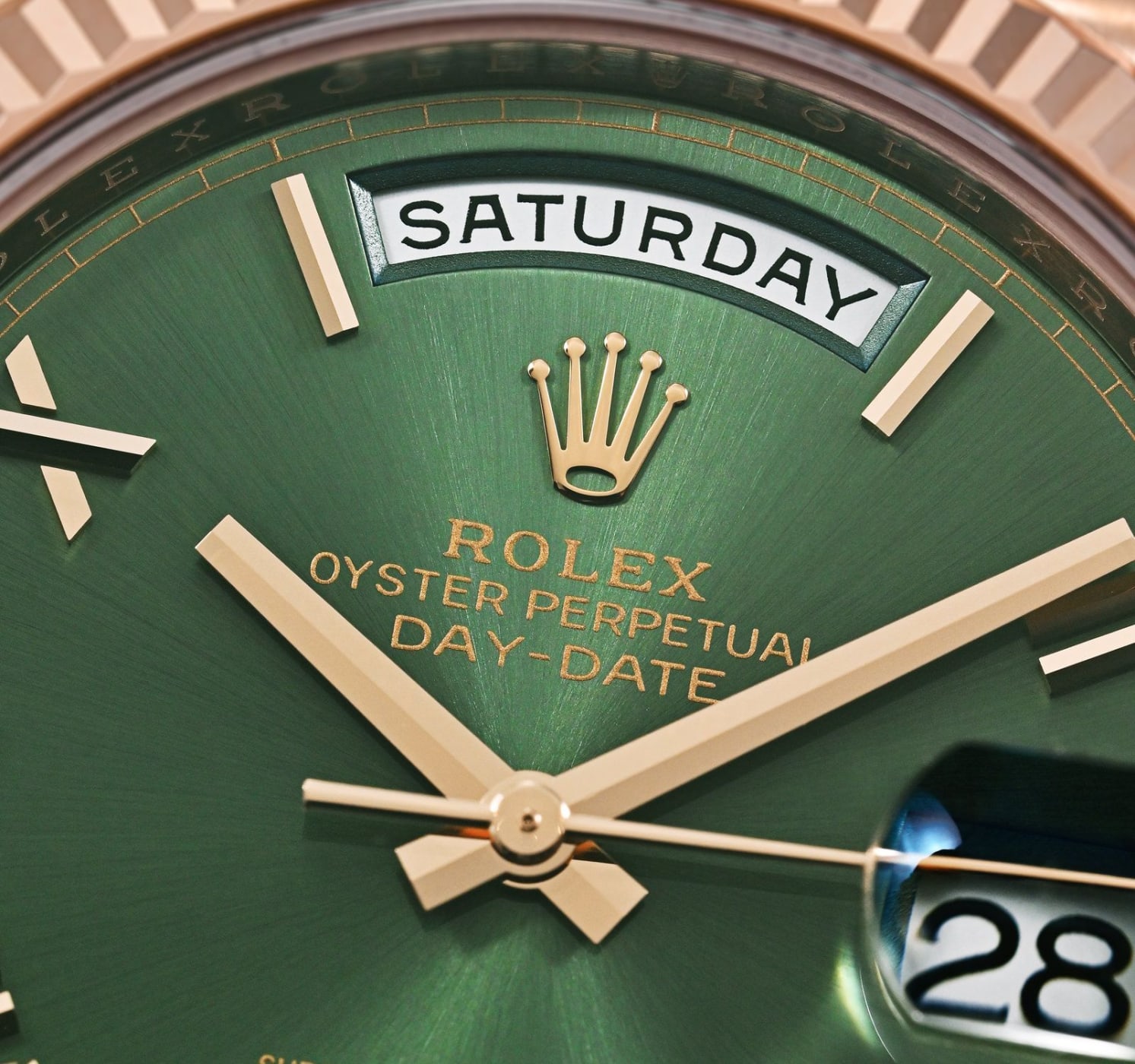Rolex Day-Date 40 Oyster Green Dial Mens Watch 228235 thumbnail 6