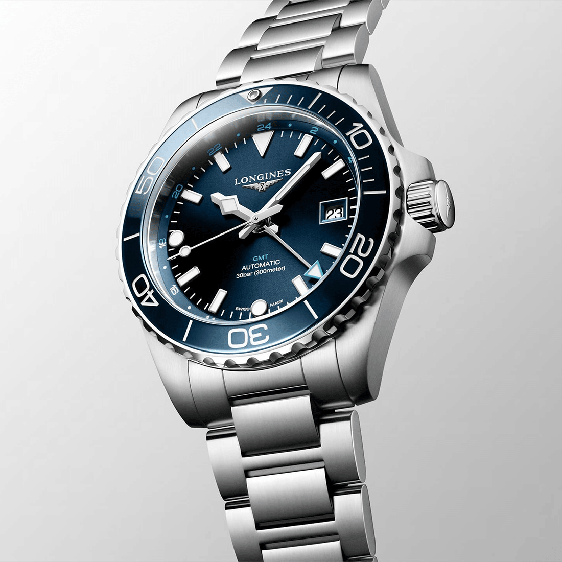 Longines HydroConquest GMT Automatic Blue Dial Watch L3.790.4.96.6 thumbnail 8