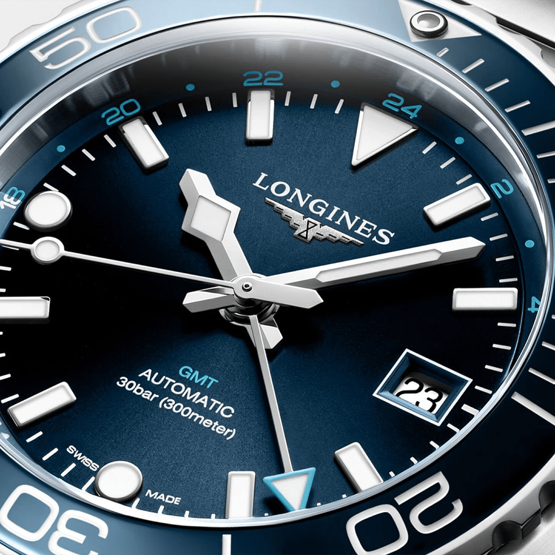 Longines HydroConquest GMT Automatic Blue Dial Watch L3.790.4.96.6 thumbnail 2