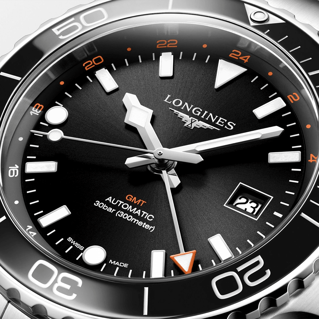 Longines HydroConquest GMT Automatic Black Dial Watch L3.890.4.56.6 thumbnail 3