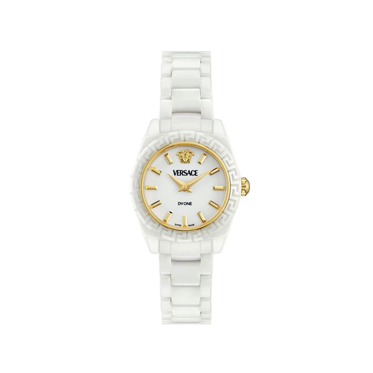 Versace Women Embellished Dial & Ceramic Bracelet Style Straps Analogue Watch VE9F00224