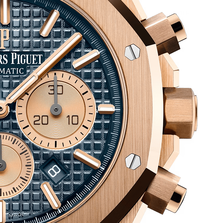 Audemars Piguet Royal Oak Selfwinding Chronograph Rose Gold Blue Index 41mm Blue Leather 26331OR.OO.D315CR.01 thumbnail 4