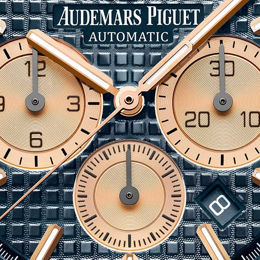 Audemars Piguet Royal Oak Selfwinding Chronograph Rose Gold Blue Index 41mm Blue Leather 26331OR.OO.D315CR.01 thumbnail 3