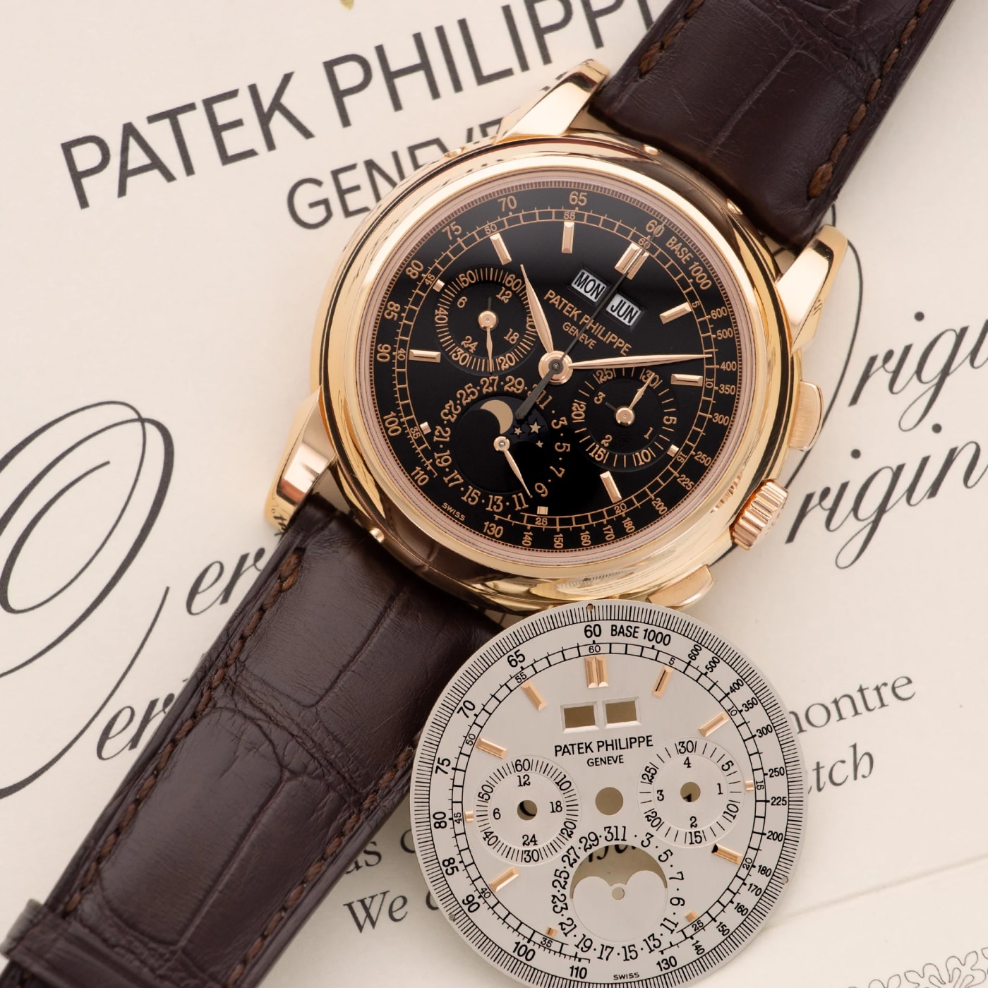 Patek Philippe Rose Gold Perpetual Calendar Chronograph Watch 5970 thumbnail 5