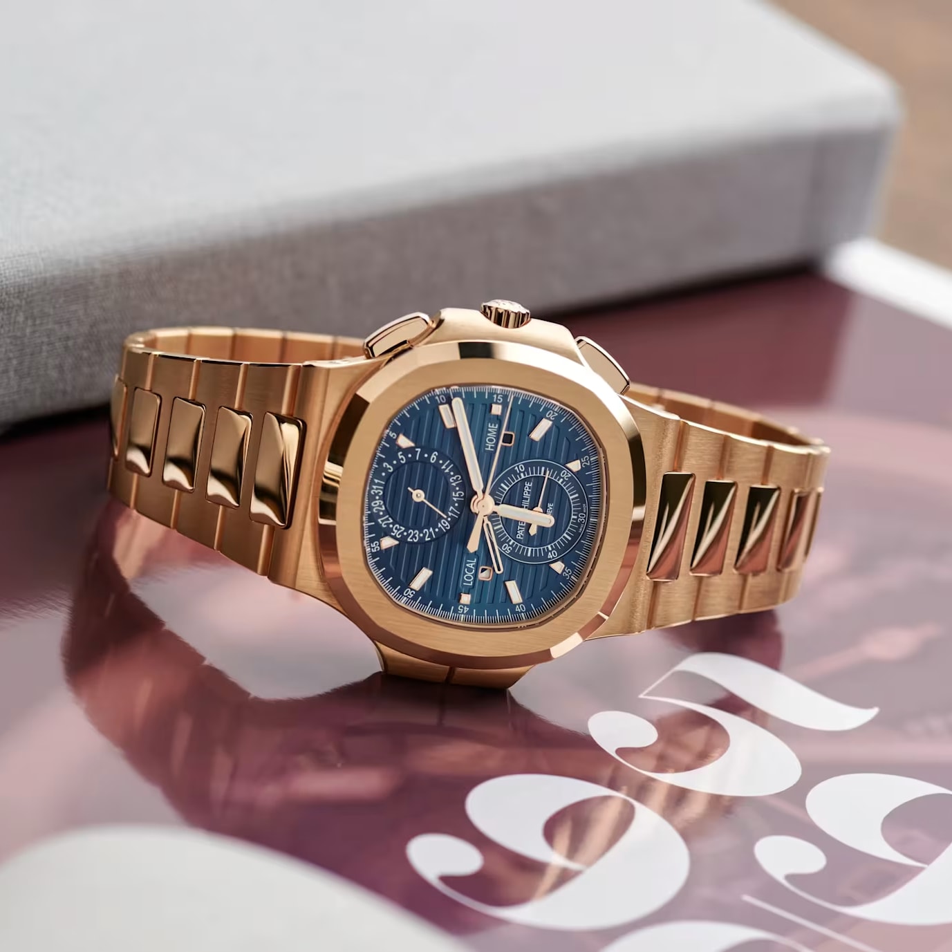 Patek Philippe Nautilus Travel Time Automatic Blue Dial Watch 5990/1R-001 thumbnail 8
