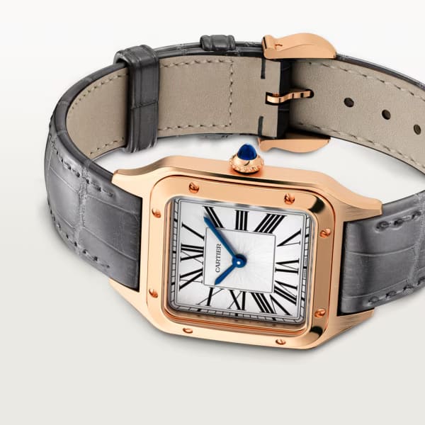Cartier Santos Dumont quartz movement, rose gold, leather Band watch WGSA0022 thumbnail 6