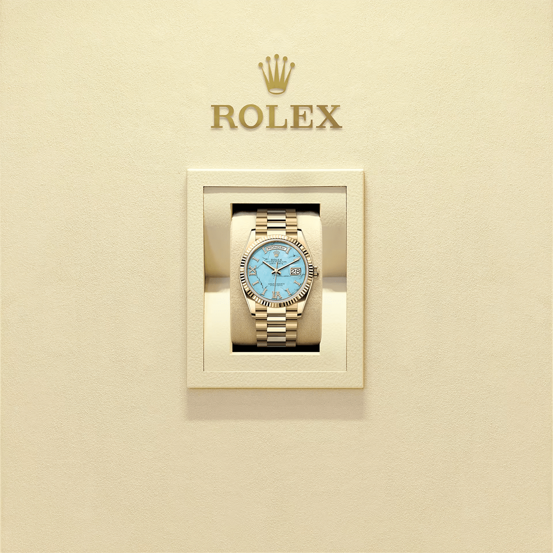 Rolex Day-Date Oyster, 36 mm, Blue Dial, yellow gold 128238 thumbnail 5