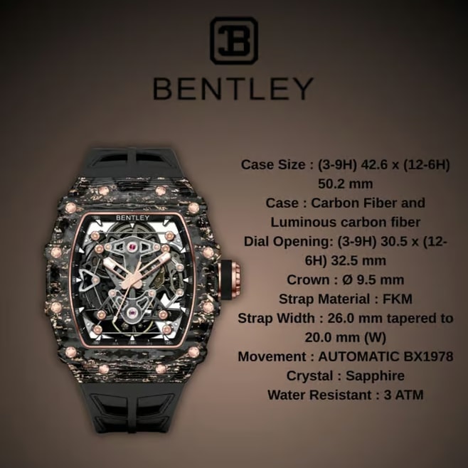 Bentley THE VIBRANCE Automatic Men 50.2 mm BL-71-41 thumbnail 3