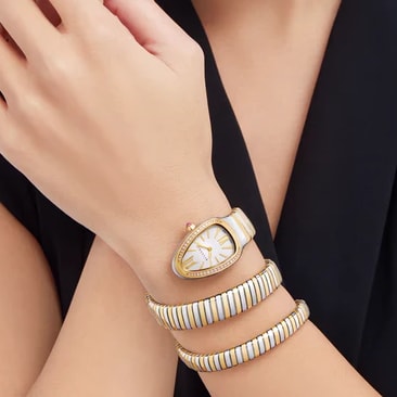 Bvlgari Serpenti Tubogas Watch,35 mm, Stainless Steel Yellow Gold 103797 thumbnail 6