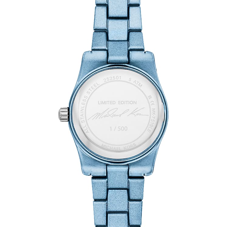 Michael Kors Limited-Edition Petite Lexington Blue-Tone Watch MK7519LE thumbnail 3