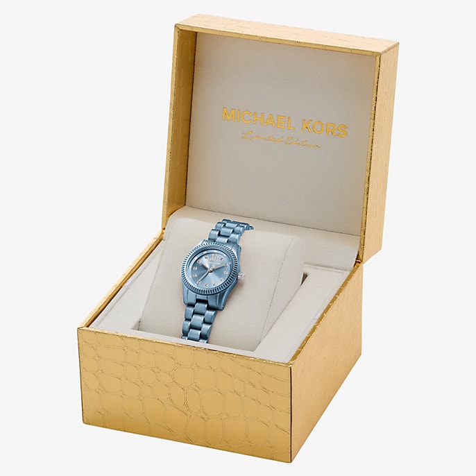 Michael Kors Limited-Edition Petite Lexington Blue-Tone Watch MK7519LE thumbnail 5