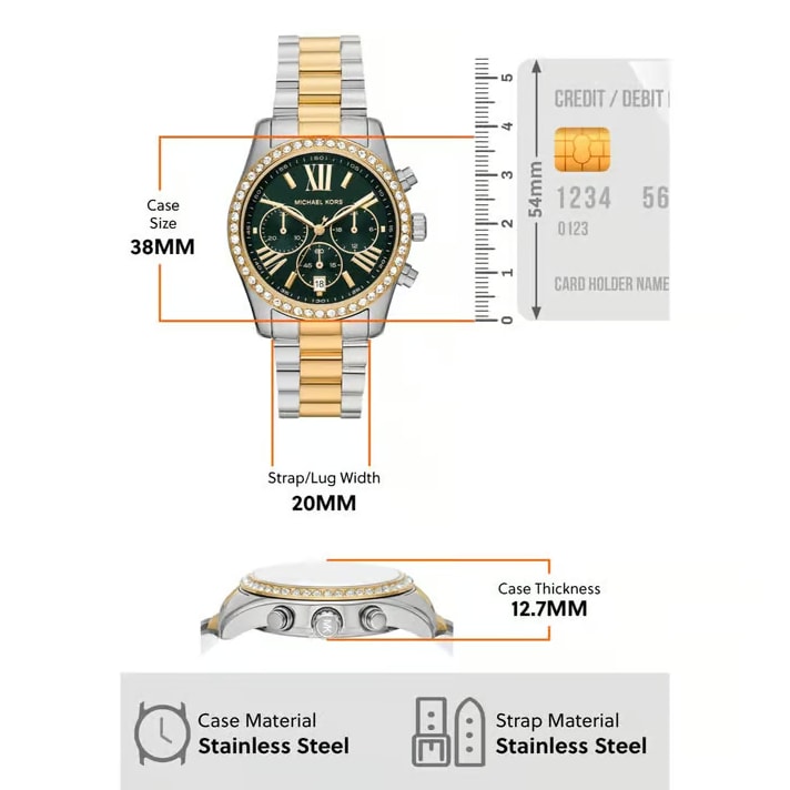 Michael Kors Lexington Chronograph Watch for Women MK7303 thumbnail 5