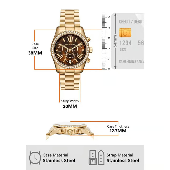 Michael Kors Lexington Chronograph Watch for Women MK7276 thumbnail 4