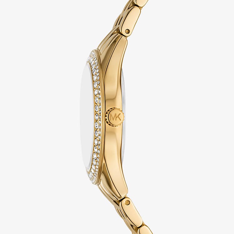 Michael Kors Mini Harlowe Pavé Gold-Tone Watch MK4870 thumbnail 3