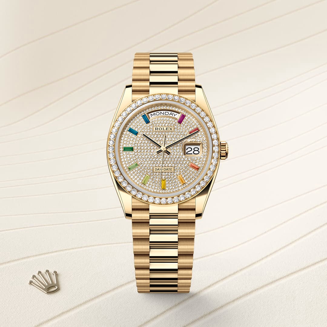 Rolex Day-Date 36  Oyster, 36 mm, yellow gold and diamonds  Reference 128348RBR thumbnail 8