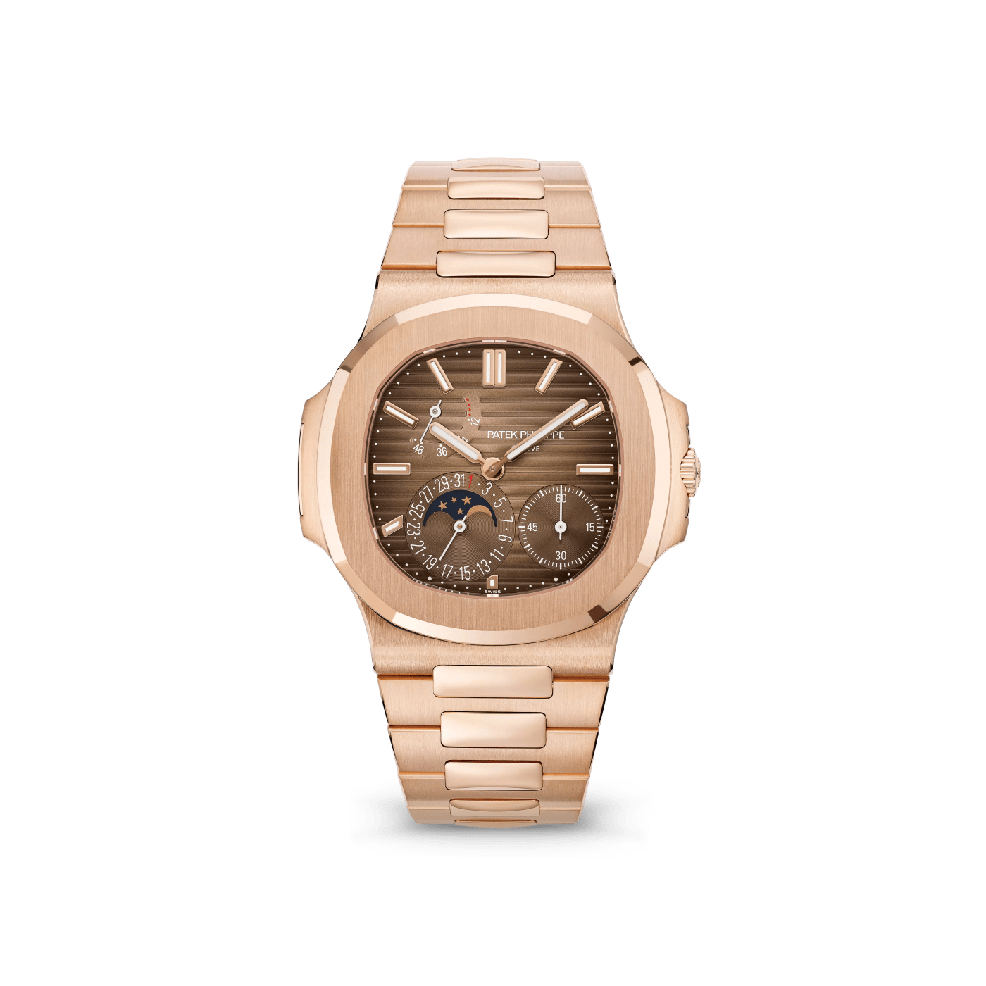 Patek Philippe Nautilus Moon Phase Rose Gold Watch 5712/1R-001