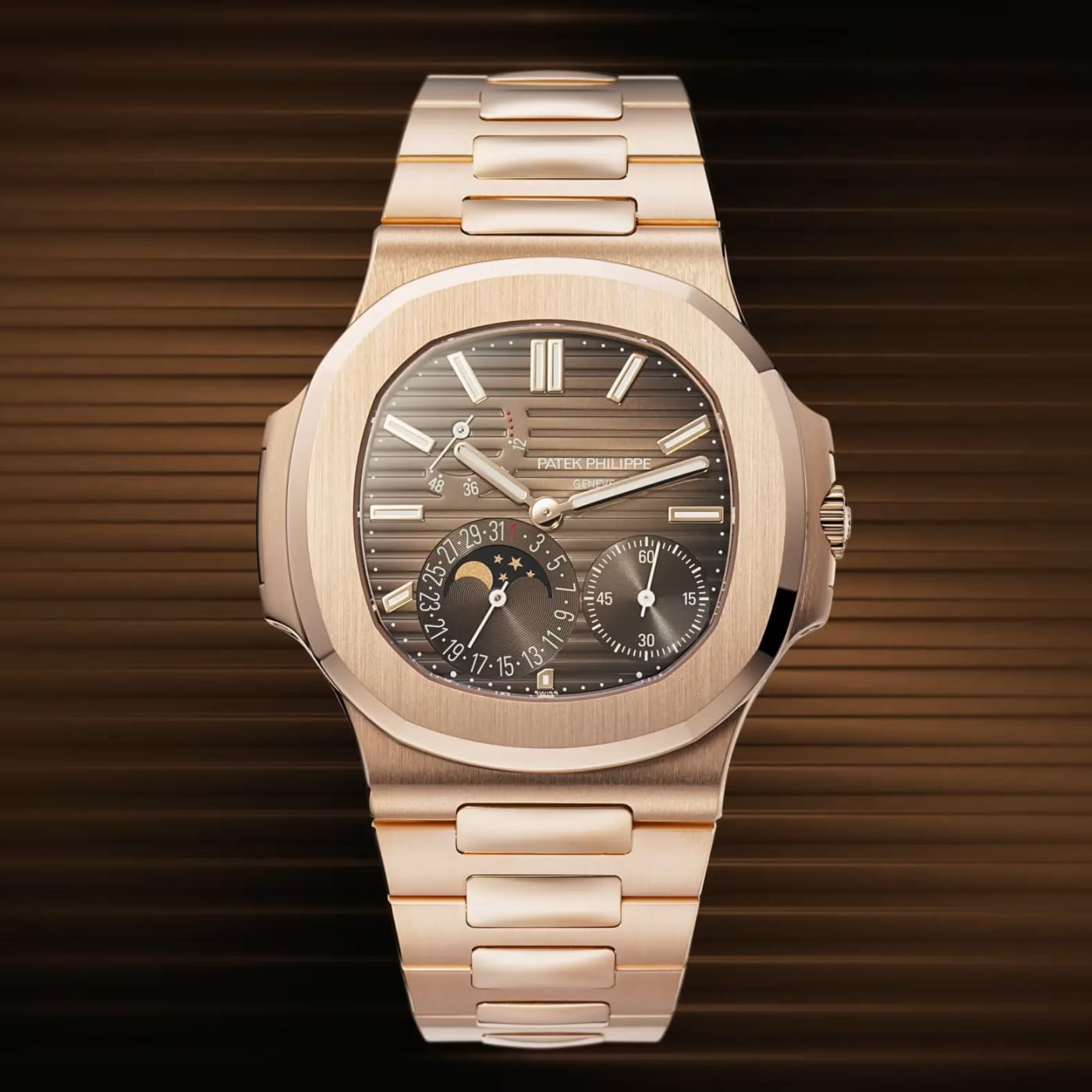 Patek Philippe Nautilus Moon Phase Rose Gold Watch 5712/1R-001 thumbnail 17