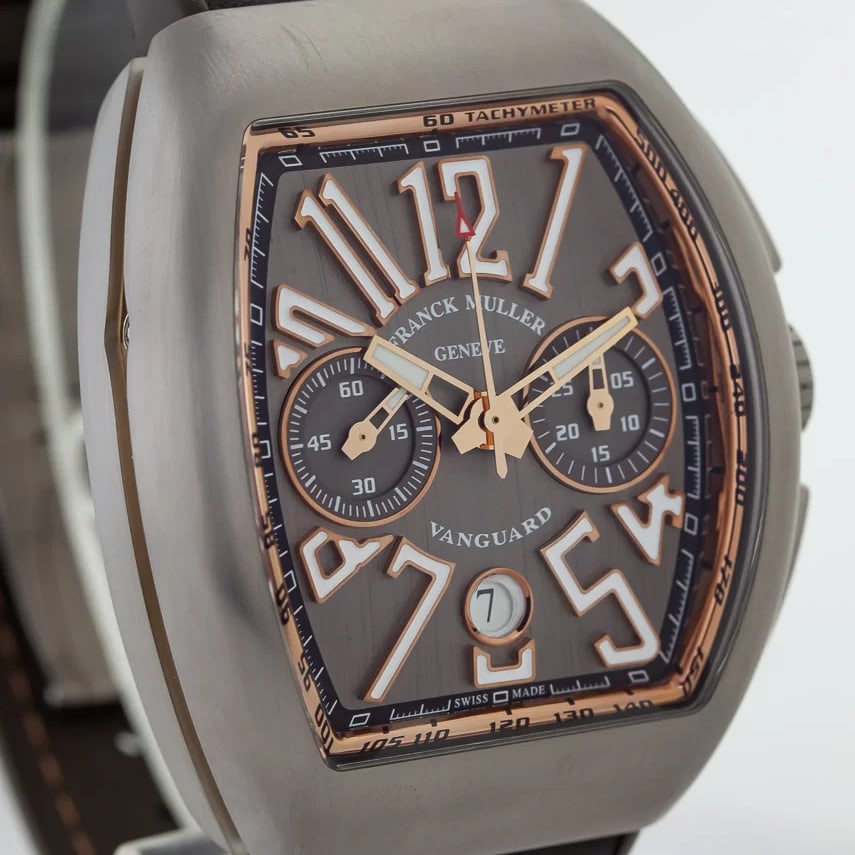 Franck Muller Vanguard Chronograph, Ref V 45 CC DT, Men’s, Titanium, Leather Strap thumbnail 8