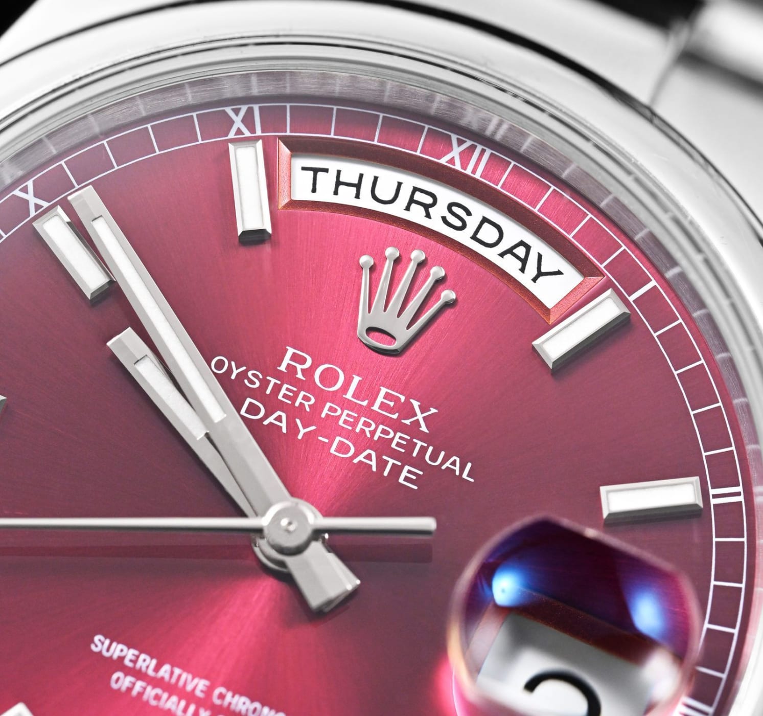Rolex Day-Date White Gold Cherry Dial 118239-0288 thumbnail 5