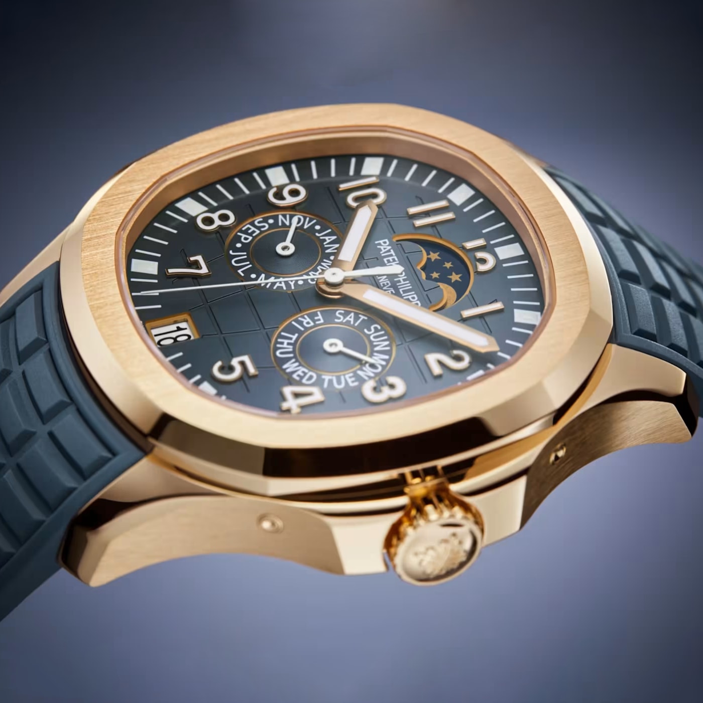 Patek Philippe Aquanaut Luce Annual Calendar Rose Gold Blue Grey Dial Ref. 5261R-001 thumbnail 8