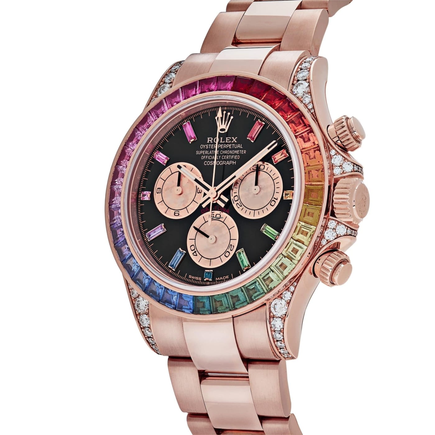 Rolex Cosmograph Daytona "Rainbow" in Everose gold with black dial 40 mm oyster 116595RBOW thumbnail 2