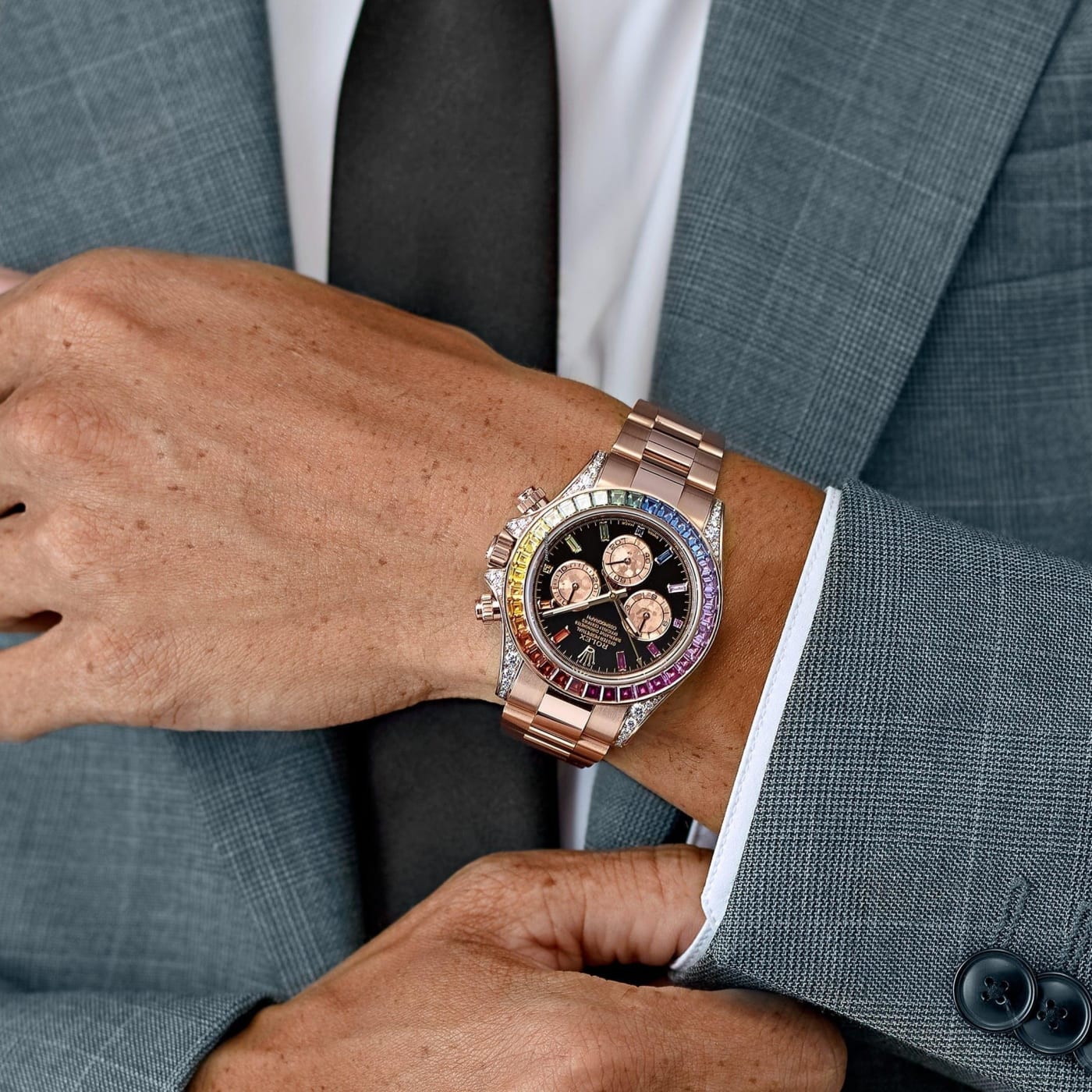 Rolex Cosmograph Daytona "Rainbow" in Everose gold with black dial 40 mm oyster 116595RBOW thumbnail 5