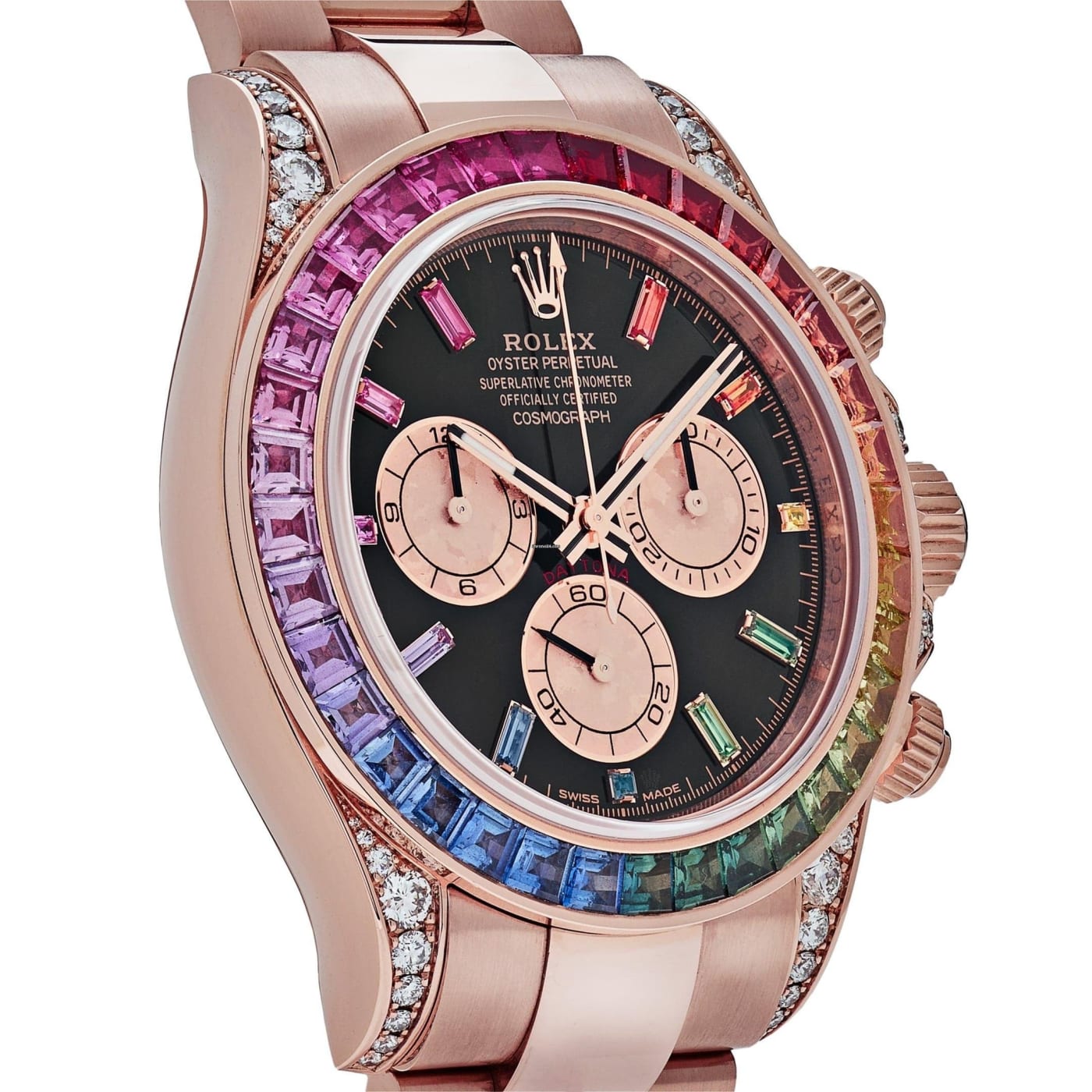 Rolex Cosmograph Daytona "Rainbow" in Everose gold with black dial 40 mm oyster 116595RBOW thumbnail 3