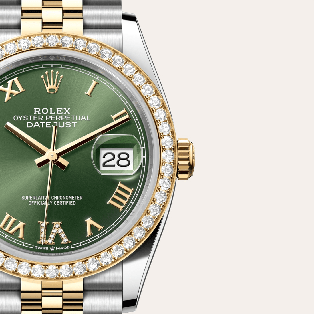 Rolex Datejust 36 Oyster, 36 mm, Oystersteel, yellow gold and diamonds M126283RBR-0011 thumbnail 2