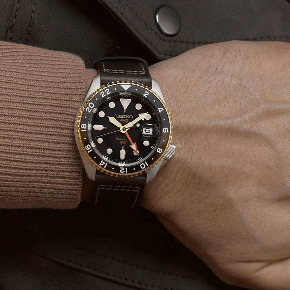 Seiko 5 Sports SKX GMT in Mocha Black Dial Watch - SSK036K1 thumbnail 8