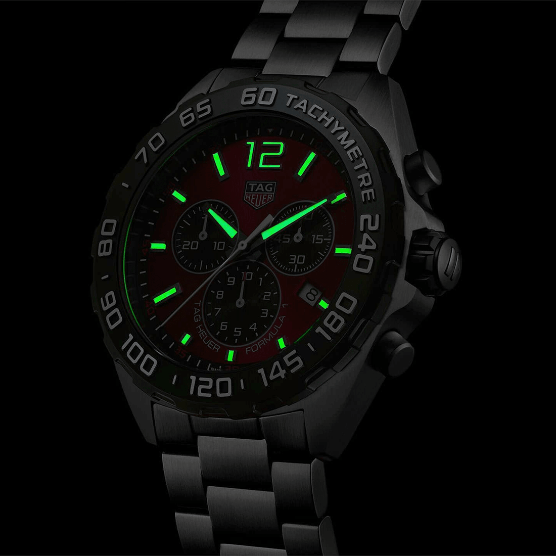 TAG Heuer Men's Formula 1 43 mm, Red Sunray Dial, Steel Bracelet, Quartz Chronograph Watch, CAZ101AN.BA0842 thumbnail 7