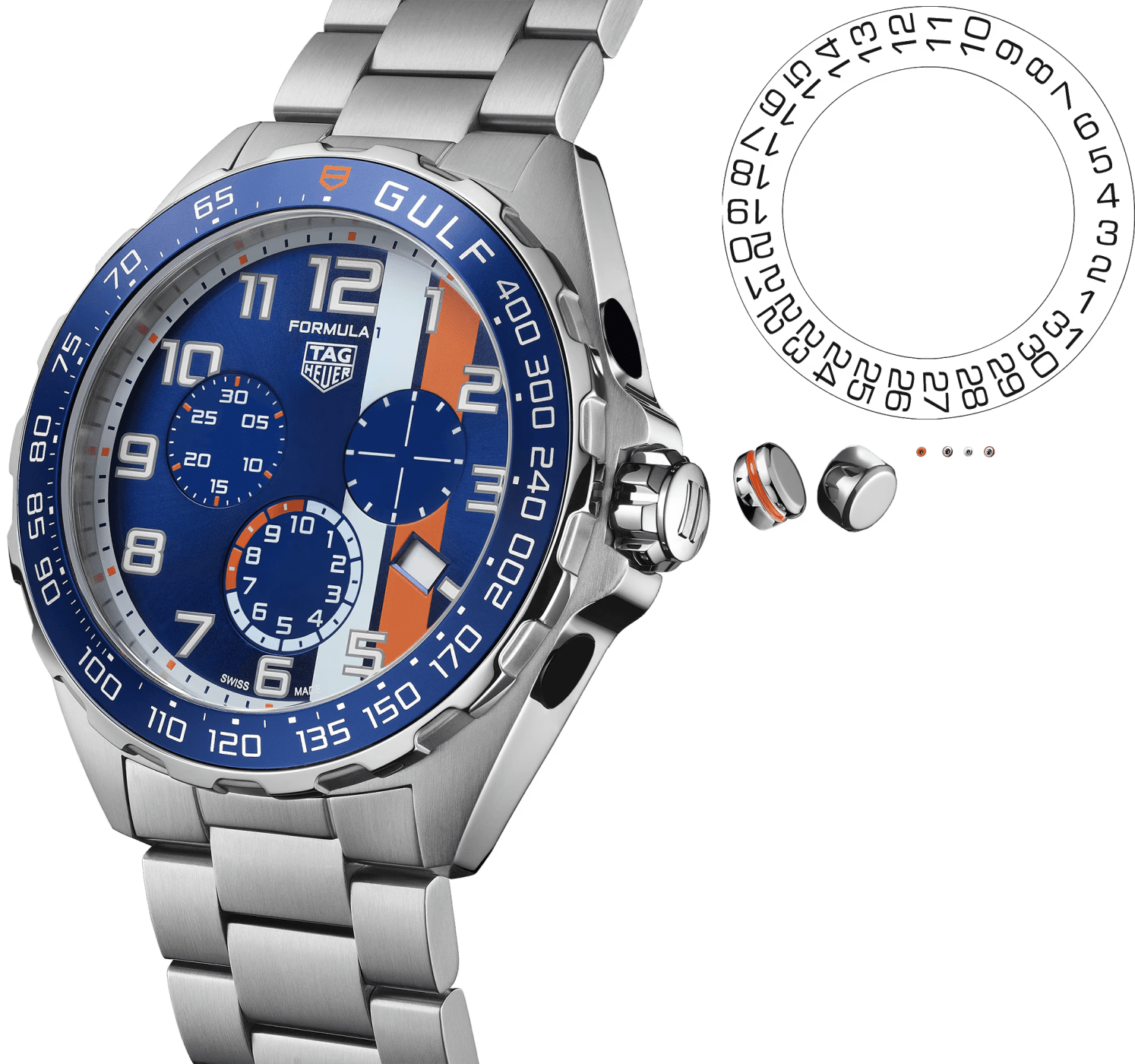 TAG Heuer Formula 1 Chronograph X Gulf Special Edition, 43 mm, Dial Blue Watch, CAZ101AT.BA0842 thumbnail 5