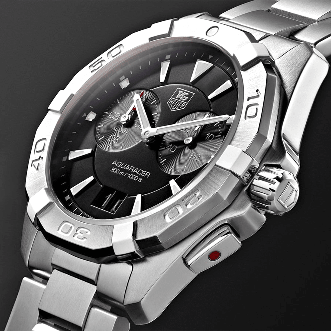 TAG Heuer Aquaracer 40.5 mm, Black Dial, Quartz Chronograph Watch, WAY111Z.BA0928 thumbnail 5