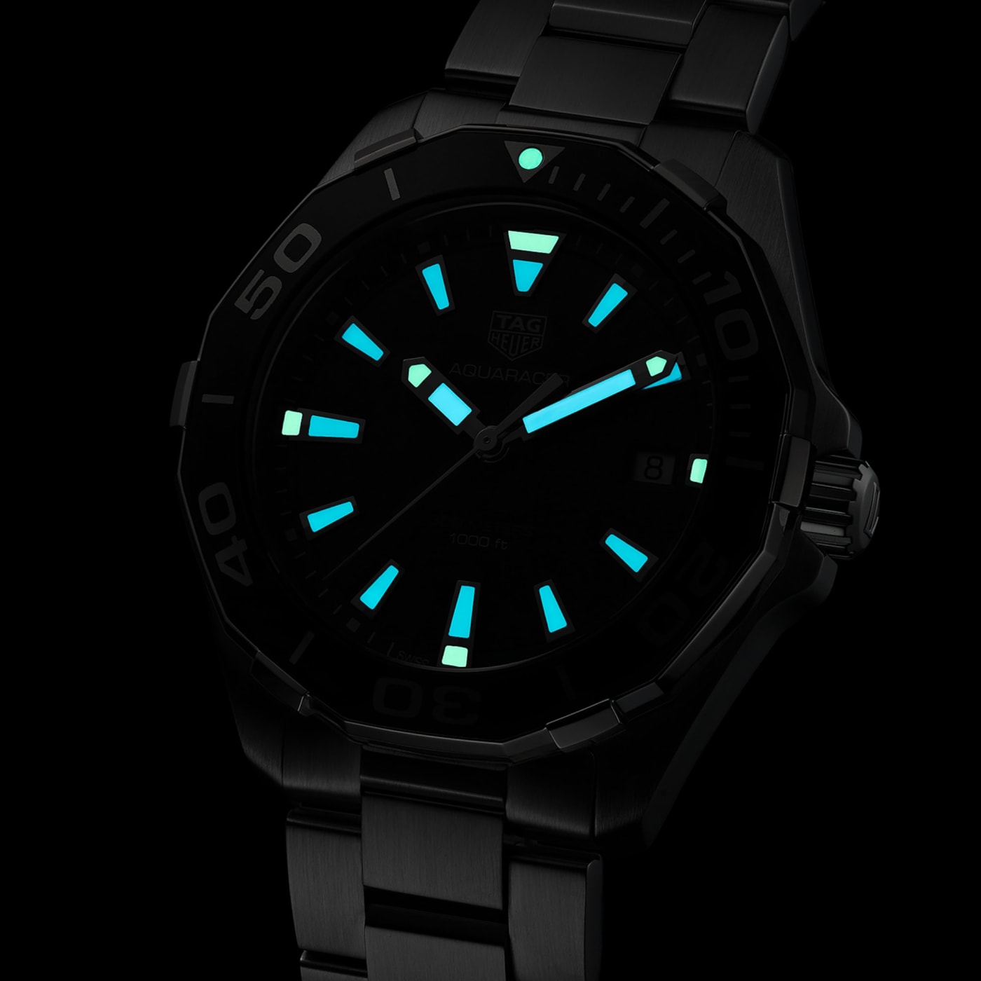 TAG Heuer Aquaracer Quartz, 41 mm, Black Dial, Stainless Steel Watch, WAY111A.BA0928 thumbnail 9