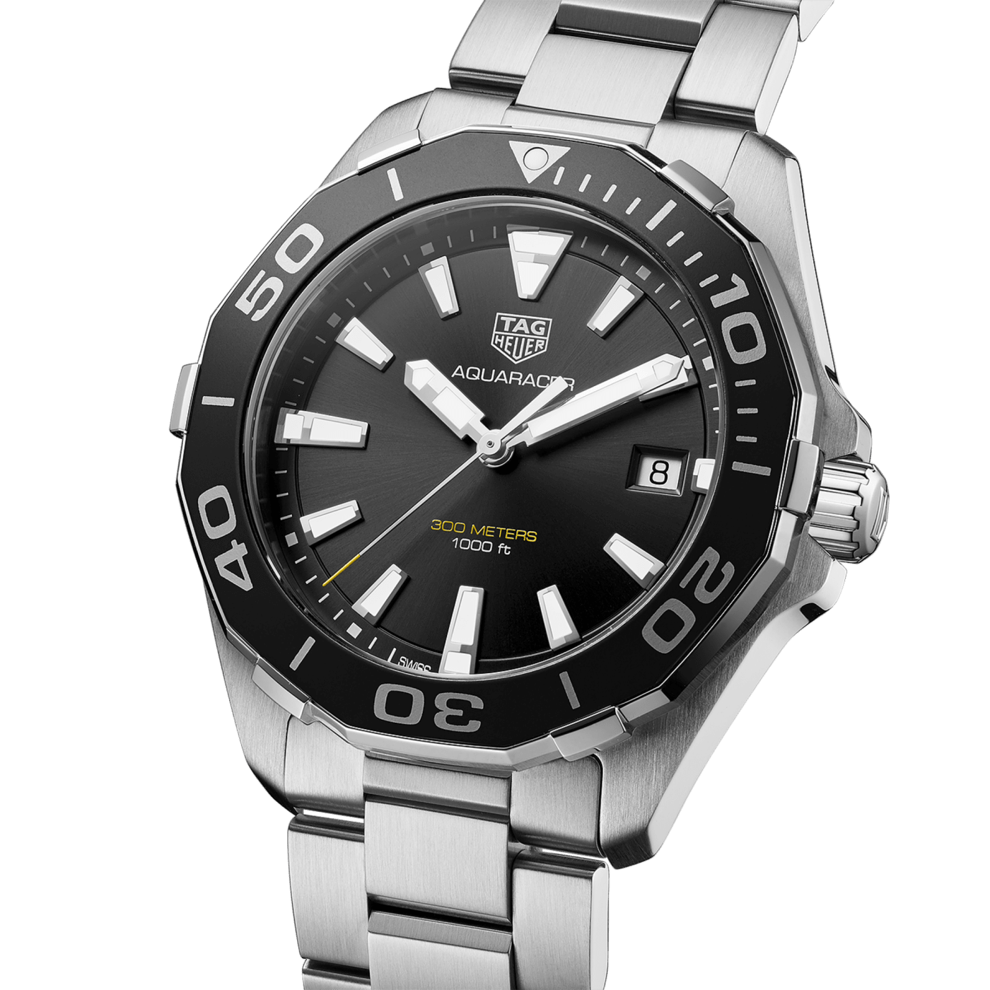 TAG Heuer Aquaracer Quartz, 41 mm, Black Dial, Stainless Steel Watch, WAY111A.BA0928 thumbnail 3